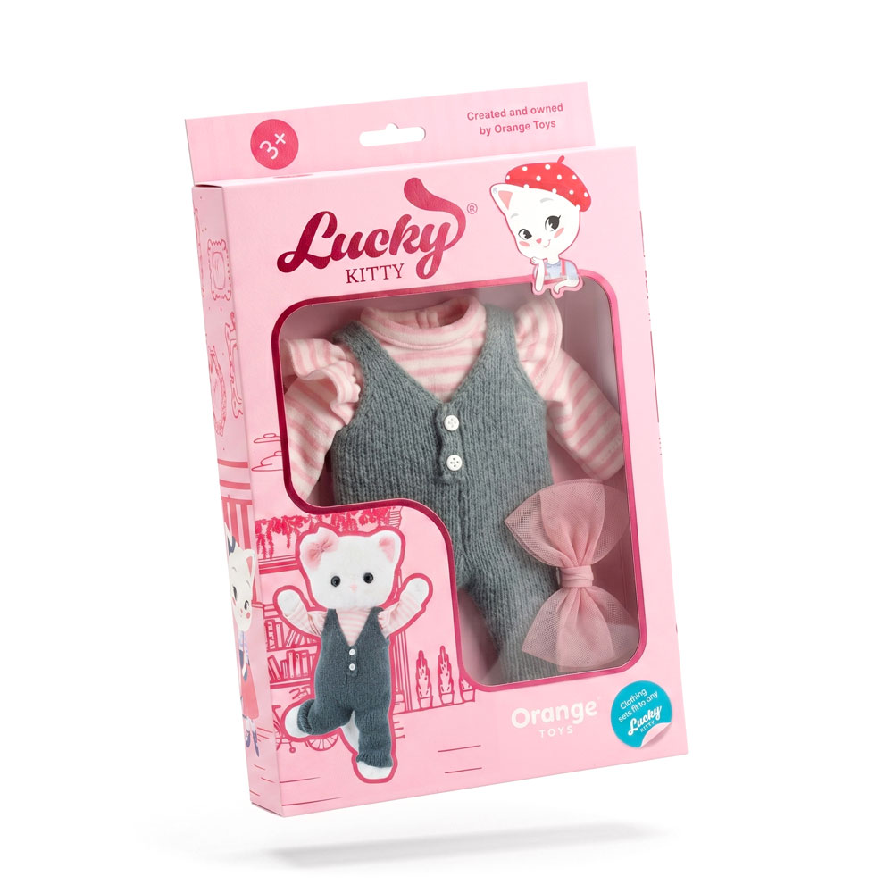 Conjunto de ropa de peluche Lucky Kitty: Winter Chic